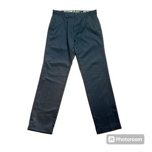 HAGGAR Active Flex Black Tech Pants Mens Small Stretch Waist Dress Pants Winter